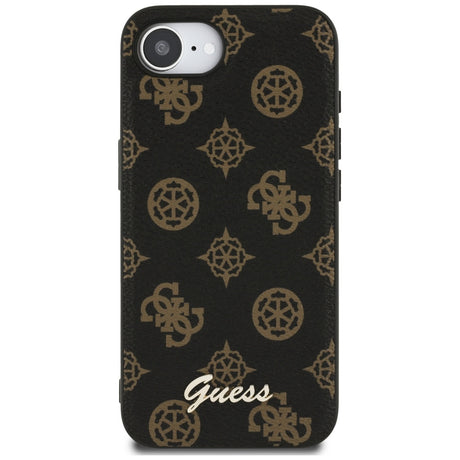 Husa de protectie Guess Peony Script MagSafe (GUHMPSE4PGPYSK) compatibil cu iPhone 16e / iPhone 17e, Negru
