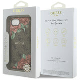 Husa de protectie Guess Hardcase 4G Flower Print MagSafe (GUHMPSE4P4ROPEMCW) compatibil cu iPhone 16e / iPhone 17e, Maro