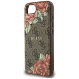 Husa de protectie Guess Hardcase 4G Flower Print MagSafe (GUHMPSE4P4ROPEMCW) compatibil cu iPhone 16e / iPhone 17e, Maro