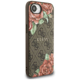 Husa de protectie Guess Hardcase 4G Flower Print MagSafe (GUHMPSE4P4ROPEMCW) compatibil cu iPhone 16e / iPhone 17e, Maro