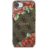 Husa de protectie Guess Hardcase 4G Flower Print MagSafe (GUHMPSE4P4ROPEMCW) compatibil cu iPhone 16e / iPhone 17e, Maro