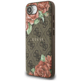 Husa de protectie Guess Hardcase 4G Flower Print MagSafe (GUHMPSE4P4ROPEMCW) compatibil cu iPhone 16e / iPhone 17e, Maro