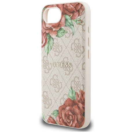 Husa de protectie Guess Hardcase 4G Flower Print MagSafe (GUHMPSE4P4ROPEMCP) compatibil cu iPhone 16e / iPhone 17e, Roz