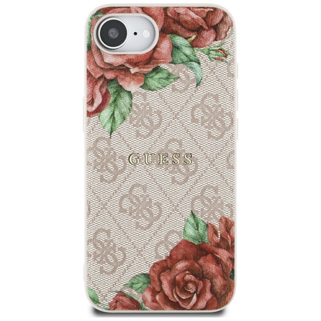 Husa de protectie Guess Hardcase 4G Flower Print MagSafe (GUHMPSE4P4ROPEMCP) compatibil cu iPhone 16e / iPhone 17e, Roz