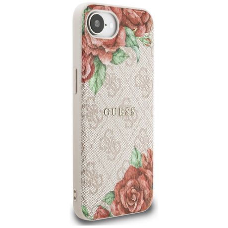 Husa de protectie Guess Hardcase 4G Flower Print MagSafe (GUHMPSE4P4ROPEMCP) compatibil cu iPhone 16e / iPhone 17e, Roz