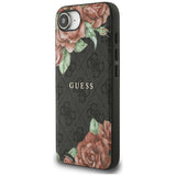 Husa de protectie Guess Hardcase 4G Flower Print MagSafe (GUHMPSE4P4ROPEMCK) compatibil cu iPhone 16e / iPhone 17e, Negru