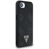 Husa de protectie Guess Peony Grained Hot Stamp Triangle Logo MagSafe (GUHMPSE4PGBTMK) compatibil cu iPhone 16e / iPhone 17e, Negru