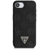 Husa de protectie Guess Peony Grained Hot Stamp Triangle Logo MagSafe (GUHMPSE4PGBTMK) compatibil cu iPhone 16e / iPhone 17e, Negru