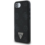 Husa de protectie Guess Peony Grained Hot Stamp Triangle Logo MagSafe (GUHMPSE4PGBTMK) compatibil cu iPhone 16e / iPhone 17e, Negru