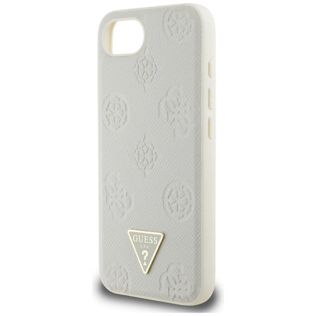 Husa de protectie Guess Peony Grained Hot Stamp Triangle Logo MagSafe (GUHMPSE4PGBTME) compatibil cu iPhone 16e / iPhone 17e, Bej