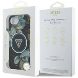Husa de protectie Guess IML Metal Glitter Flowers Triangle MagSafe (GUHMPSE4HFLPEDK) compatibil cu iPhone 16e / iPhone 17e, Negru