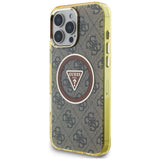 Husa de protectie Guess IML Metal Glitter 4G Circle Triangle MagSafe (GUHMP16LHG4PRTGW) compatibil cu iPhone 16 Pro, Maro