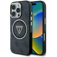Husa de protectie Guess IML Metal Glitter 4G Circle Triangle MagSafe (GUHMP16LHG4PRTGK) compatibil cu iPhone 16 Pro, Negru