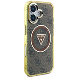 Husa de protectie Guess IML Metal Glitter 4G Circle Triangle MagSafe (GUHMP16SHG4PRTGW) compatibil cu iPhone 16, Maro