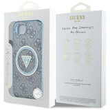 Husa de protectie Guess IML Metal Glitter 4G Circle Triangle MagSafe (GUHMPSE4HG4PRTGB) compatibil cu iPhone 16e / iPhone 17e, Albastru