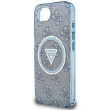Husa de protectie Guess IML Metal Glitter 4G Circle Triangle MagSafe (GUHMPSE4HG4PRTGB) compatibil cu iPhone 16e / iPhone 17e, Albastru