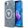 Husa de protectie Guess IML Metal Glitter 4G Circle Triangle MagSafe (GUHMPSE4HG4PRTGB) compatibil cu iPhone 16e / iPhone 17e, Albastru