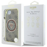 Husa de protectie Guess IML Metal Glitter 4G Circle Triangle MagSafe (GUHMPSE4HG4PRTGW) compatibil cu iPhone 16e / iPhone 17e, Maro