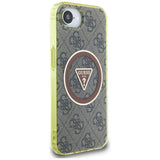 Husa de protectie Guess IML Metal Glitter 4G Circle Triangle MagSafe (GUHMPSE4HG4PRTGW) compatibil cu iPhone 16e / iPhone 17e, Maro