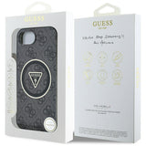 Husa de protectie Guess IML Metal Glitter 4G Circle Triangle MagSafe (GUHMPSE4HG4PRTGK) compatibil cu iPhone 16e / iPhone 17e, Negru