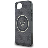 Husa de protectie Guess IML Metal Glitter 4G Circle Triangle MagSafe (GUHMPSE4HG4PRTGK) compatibil cu iPhone 16e / iPhone 17e, Negru