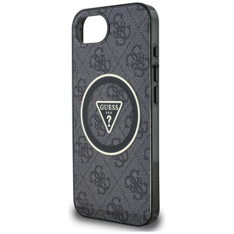 Husa de protectie Guess IML Metal Glitter 4G Circle Triangle MagSafe (GUHMPSE4HG4PRTGK) compatibil cu iPhone 16e / iPhone 17e, Negru