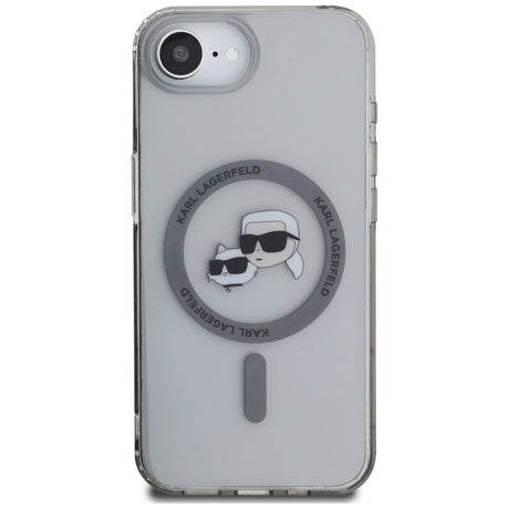 Husa de protectie Karl Lagerfeld IML MagSafe (KLHMPSE4HLSKCK) compatibil cu iPhone 16e / iPhone 17e, Metal Karl&Choupette Head