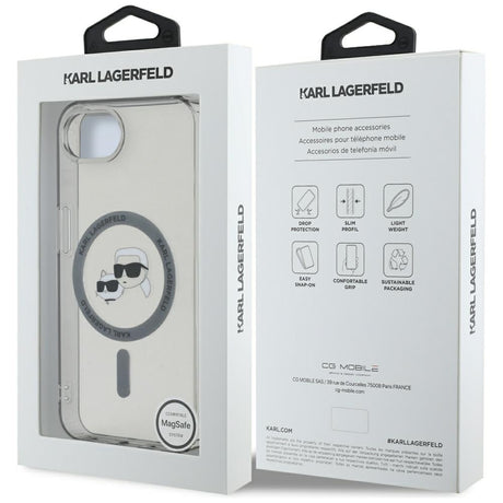 Husa de protectie Karl Lagerfeld IML MagSafe (KLHMPSE4HLSKCK) compatibil cu iPhone 16e / iPhone 17e, Metal Karl&Choupette Head