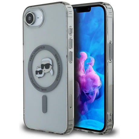 Husa de protectie Karl Lagerfeld IML MagSafe (KLHMPSE4HLSKCK) compatibil cu iPhone 16e / iPhone 17e, Metal Karl&Choupette Head