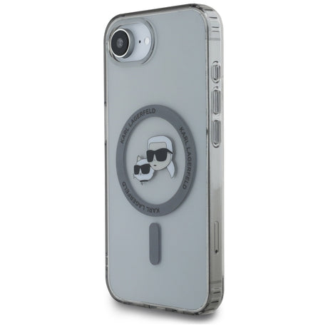 Husa de protectie Karl Lagerfeld IML MagSafe (KLHMPSE4HLSKCK) compatibil cu iPhone 16e / iPhone 17e, Metal Karl&Choupette Head
