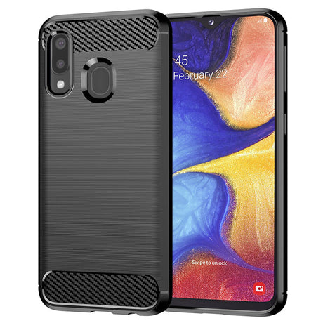 Husa de protectie Techsuit Carbon Silicone compatibil cu Samsung Galaxy A20e, Negru