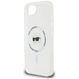 Husa de protectie Karl Lagerfeld IML MagSafe (KLHMPSE4HLSKIH) compatibil cu iPhone 16e / iPhone 17e - White Karl`s Head