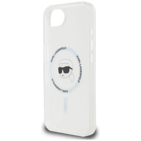 Husa de protectie Karl Lagerfeld IML MagSafe (KLHMPSE4HLSKIH) compatibil cu iPhone 16e / iPhone 17e - White Karl`s Head