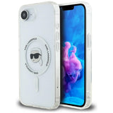 Husa de protectie Karl Lagerfeld IML MagSafe (KLHMPSE4HLSKIH) compatibil cu iPhone 16e / iPhone 17e - White Karl`s Head