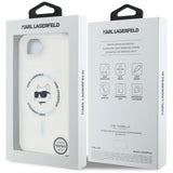 Husa de protectie Karl Lagerfeld IML MagSafe (KLHMPSE4HLSCHH) compatibil cu iPhone 16e / iPhone 17e, Alb Choupette`S Head