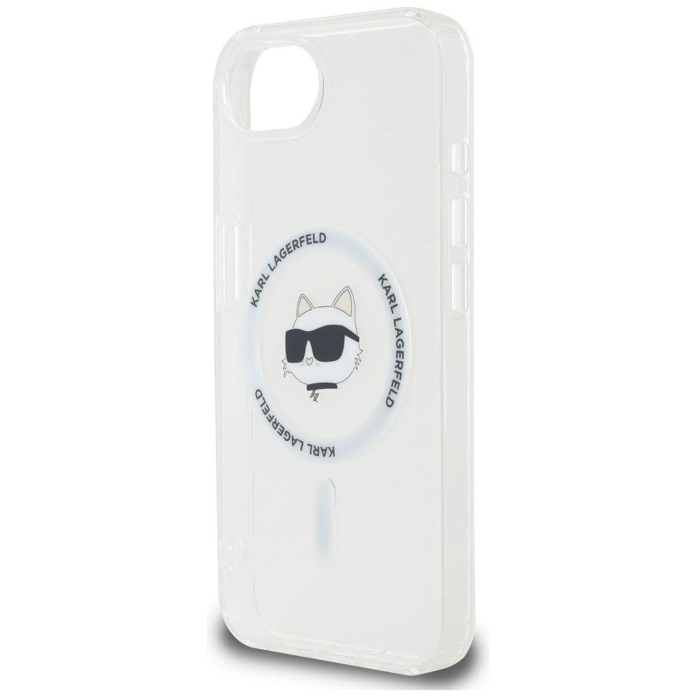 Husa de protectie Karl Lagerfeld IML MagSafe (KLHMPSE4HLSCHH) compatibil cu iPhone 16e / iPhone 17e, Alb Choupette`S Head