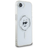 Husa de protectie Karl Lagerfeld IML MagSafe (KLHMPSE4HLSCHH) compatibil cu iPhone 16e / iPhone 17e, Alb Choupette`S Head