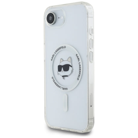 Husa de protectie Karl Lagerfeld IML MagSafe (KLHMPSE4HLSCHH) compatibil cu iPhone 16e / iPhone 17e, Alb Choupette`S Head