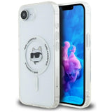 Husa de protectie Karl Lagerfeld IML MagSafe (KLHMPSE4HLSCHH) compatibil cu iPhone 16e / iPhone 17e, Alb Choupette`S Head