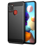 Husa de protectie Techsuit Carbon Silicone compatibil cu Samsung Galaxy A21s, Negru