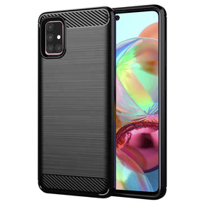 Husa de protectie Techsuit Carbon Silicone compatibil cu Samsung Galaxy A71 4G, Negru