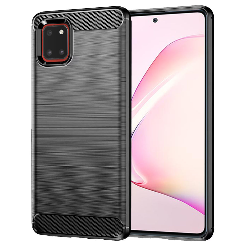 Husa de protectie Techsuit Carbon Silicone compatibil cu Samsung Galaxy Note 10 Lite, Negru
