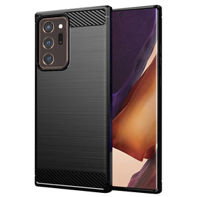 Husa de protectie Techsuit Carbon Silicone compatibil cu Samsung Galaxy Note 20 Ultra / Note 20 Ultra 5G, Negru