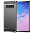 Husa de protectie Techsuit Carbon Silicone compatibil cu Samsung Galaxy S10, Negru