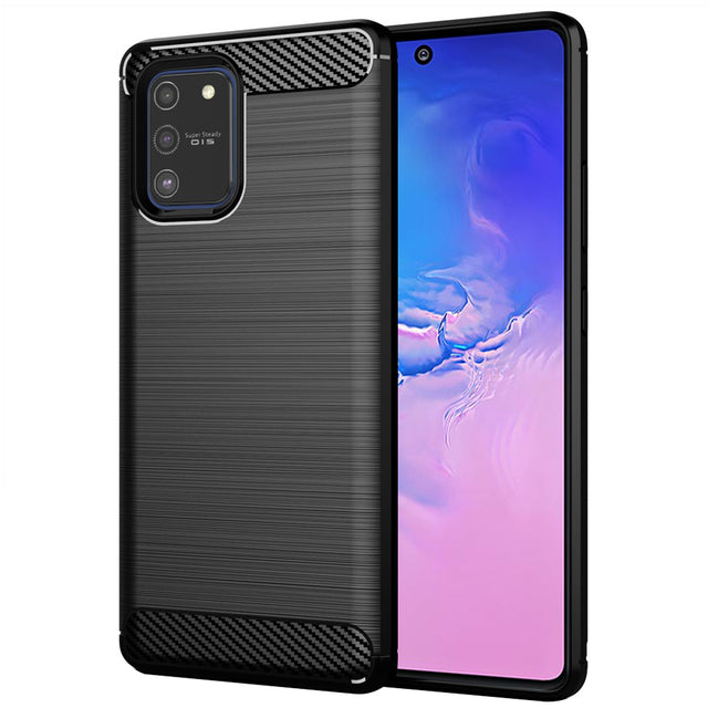 Husa de protectie Techsuit Carbon Silicone compatibil cu Samsung Galaxy S10 Lite, Negru