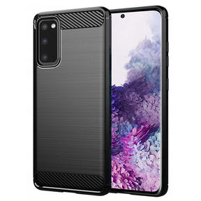 Husa de protectie Techsuit Carbon Silicone compatibil cu Samsung Galaxy S20 4G / S20 5G, Negru