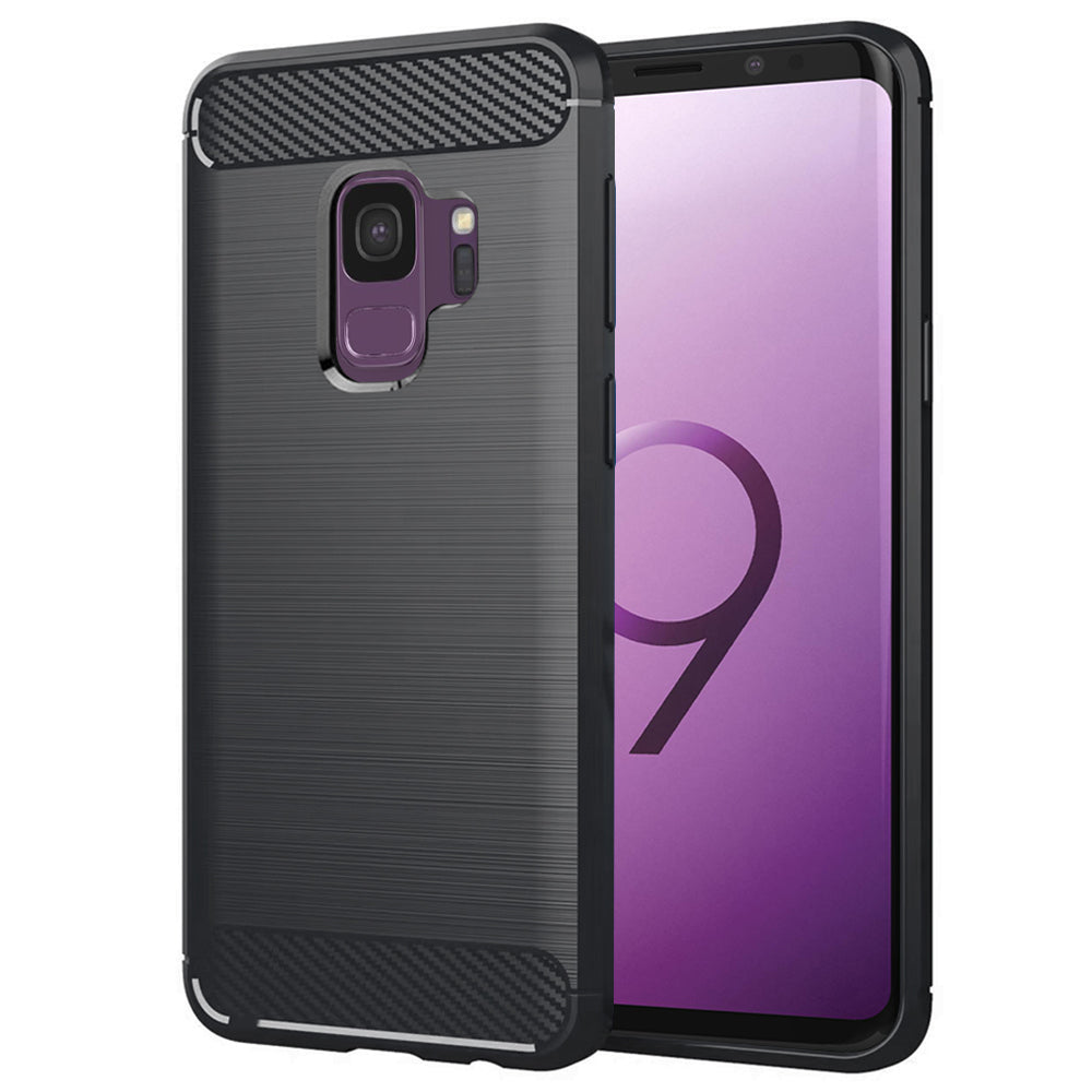 Husa de protectie Techsuit Carbon Silicone compatibil cu Samsung Galaxy S9, Negru