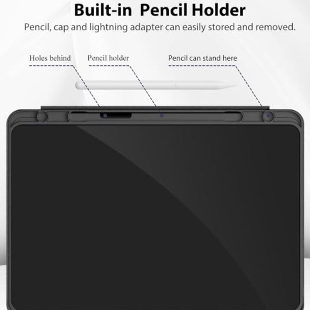 Husa de protectie tableta Techsuit Flex Trifold (with Pencil Holder) compatibil cu Xiaomi Redmi Pad SE 4G 8.7", Negru
