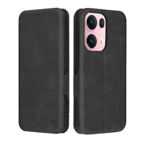 Husa de protectie Techsuit Safe Wallet Plus compatibil cu Oppo Reno13 Pro, Negru