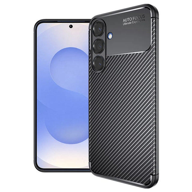 Husa de protectie Techsuit CarbonFiber compatibil cu Samsung Galaxy S25, Negru